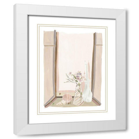 By My Window I White Modern Wood Framed Art Print with Double Matting by Wang, Melissa