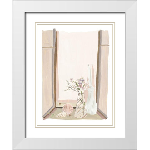 By My Window I White Modern Wood Framed Art Print with Double Matting by Wang, Melissa