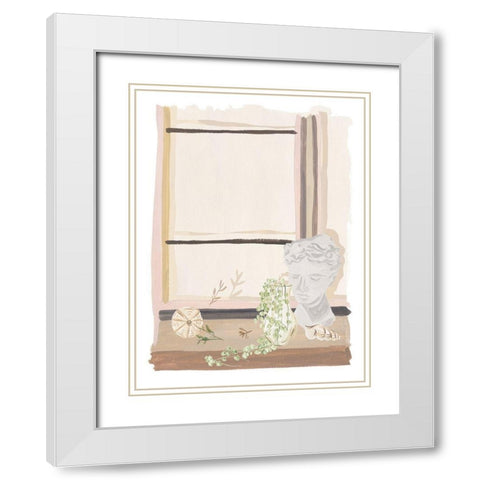 By My Window II White Modern Wood Framed Art Print with Double Matting by Wang, Melissa