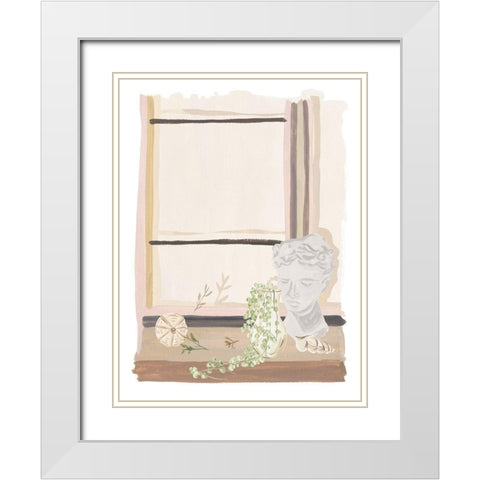 By My Window II White Modern Wood Framed Art Print with Double Matting by Wang, Melissa