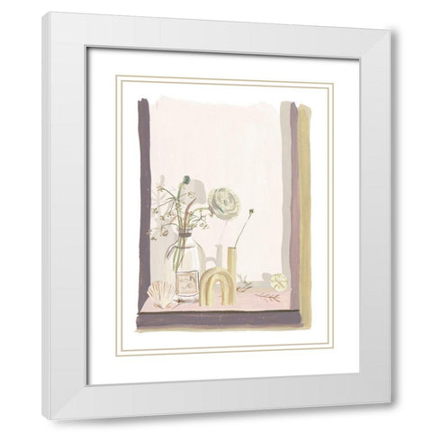 By My Window III White Modern Wood Framed Art Print with Double Matting by Wang, Melissa