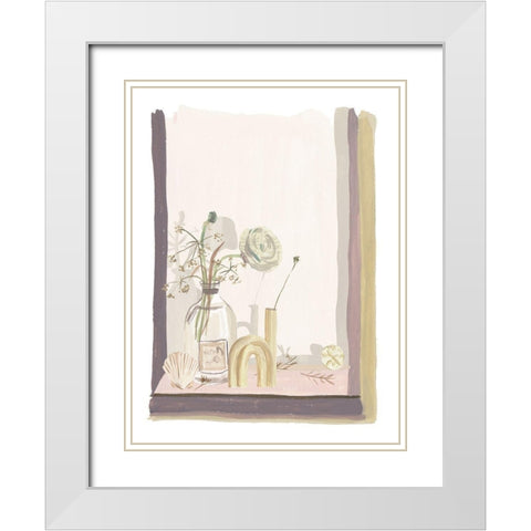 By My Window III White Modern Wood Framed Art Print with Double Matting by Wang, Melissa