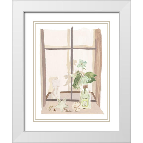 By My Window IV White Modern Wood Framed Art Print with Double Matting by Wang, Melissa