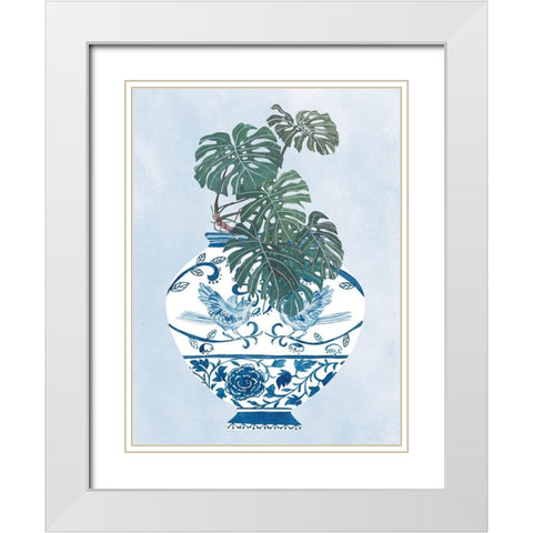 Moonlight Vase II White Modern Wood Framed Art Print with Double Matting by Wang, Melissa