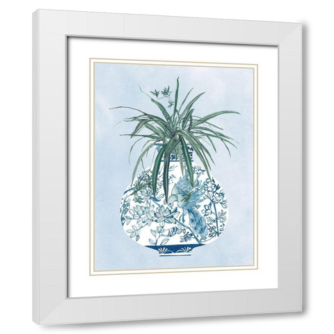 Moonlight Vase III White Modern Wood Framed Art Print with Double Matting by Wang, Melissa