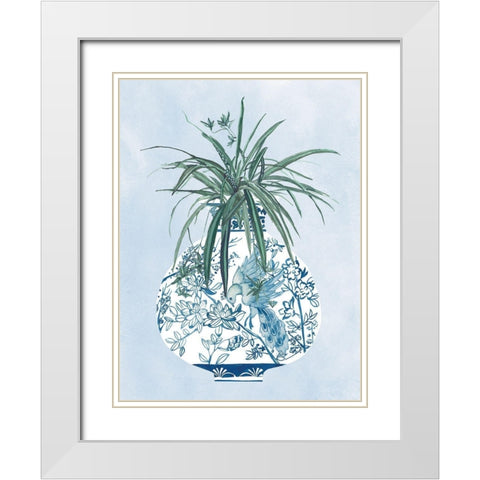 Moonlight Vase III White Modern Wood Framed Art Print with Double Matting by Wang, Melissa