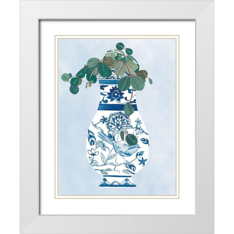 Moonlight Vase IV White Modern Wood Framed Art Print with Double Matting by Wang, Melissa