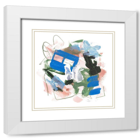 Sea Square II White Modern Wood Framed Art Print with Double Matting by Wang, Melissa