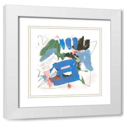 Sea Square IV White Modern Wood Framed Art Print with Double Matting by Wang, Melissa