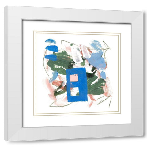 Sea Square VI White Modern Wood Framed Art Print with Double Matting by Wang, Melissa