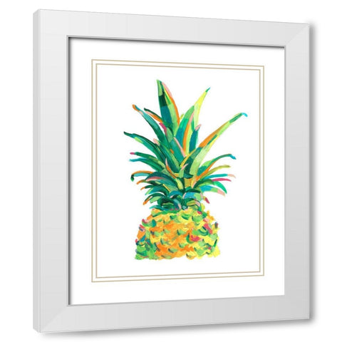 Bright Pop Pineapple II White Modern Wood Framed Art Print with Double Matting by Harper, Ethan