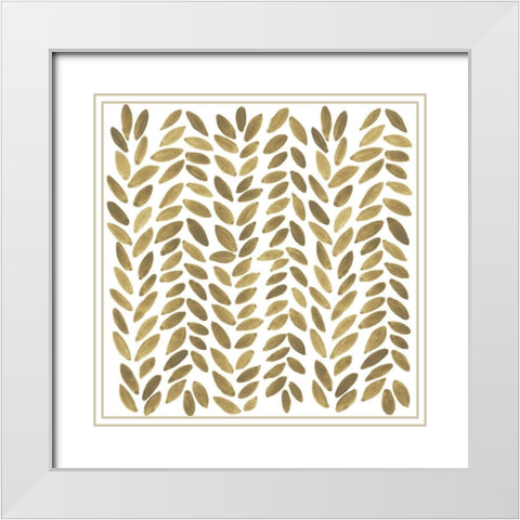 Greenery Motif VIII White Modern Wood Framed Art Print with Double Matting by Vess, June Erica