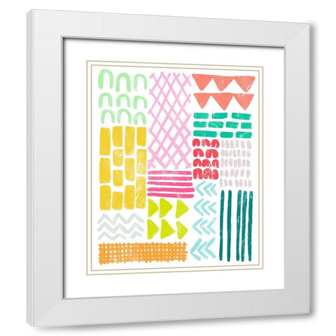Candy Color Signals II White Modern Wood Framed Art Print with Double Matting by Vess, June Erica