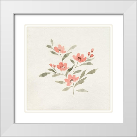 Sweet Florals I White Modern Wood Framed Art Print with Double Matting by Caroline, Emma