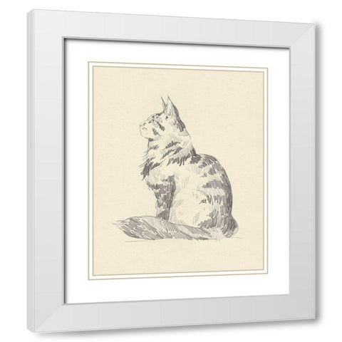 House Cat II White Modern Wood Framed Art Print with Double Matting by Green, Jacob