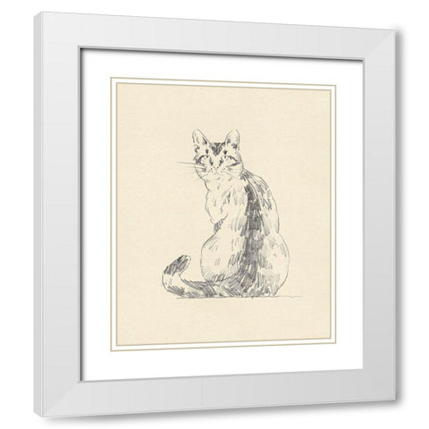House Cat V White Modern Wood Framed Art Print with Double Matting by Green, Jacob