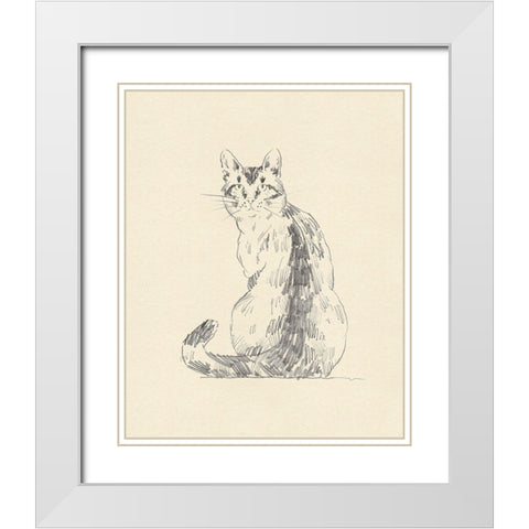 House Cat V White Modern Wood Framed Art Print with Double Matting by Green, Jacob