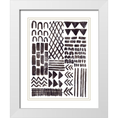Ink Signals II White Modern Wood Framed Art Print with Double Matting by Vess, June Erica
