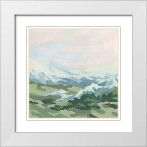 Snowcapped Vista II White Modern Wood Framed Art Print with Double Matting by Vess, June Erica
