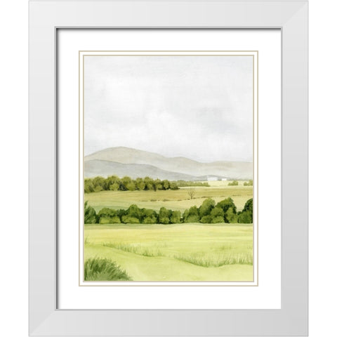 Lush Farmland I White Modern Wood Framed Art Print with Double Matting by Popp, Grace