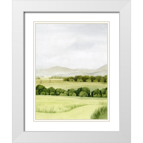 Lush Farmland II White Modern Wood Framed Art Print with Double Matting by Popp, Grace