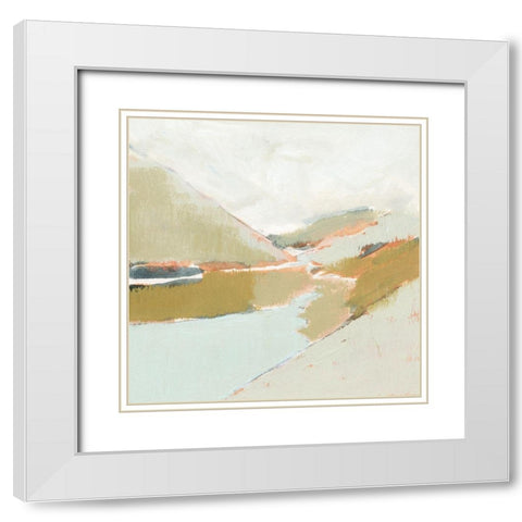 Fading Valley II White Modern Wood Framed Art Print with Double Matting by Barnes, Victoria