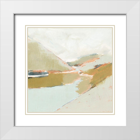 Fading Valley II White Modern Wood Framed Art Print with Double Matting by Barnes, Victoria