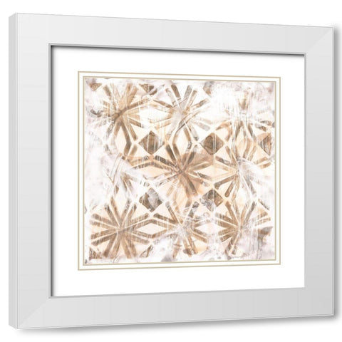Antique Umber Tile I White Modern Wood Framed Art Print with Double Matting by Vess, June Erica