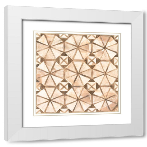 Umber Tile IV White Modern Wood Framed Art Print with Double Matting by Vess, June Erica