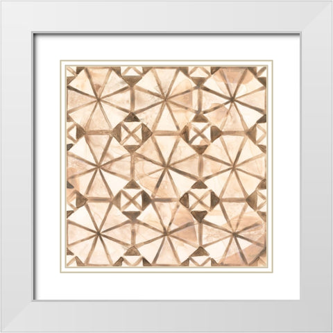 Umber Tile IV White Modern Wood Framed Art Print with Double Matting by Vess, June Erica