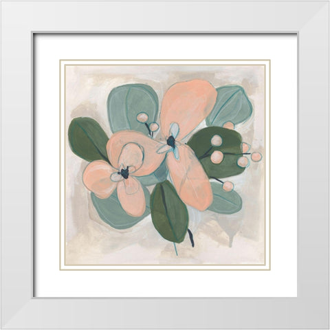 Posey Impasto I White Modern Wood Framed Art Print with Double Matting by Vess, June Erica