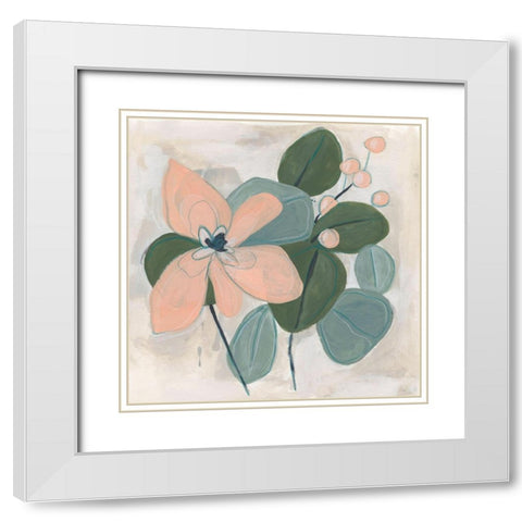 Posey Impasto II White Modern Wood Framed Art Print with Double Matting by Vess, June Erica