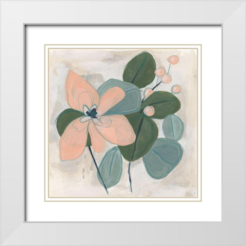 Posey Impasto II White Modern Wood Framed Art Print with Double Matting by Vess, June Erica