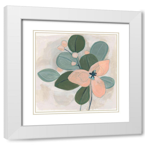 Posey Impasto III White Modern Wood Framed Art Print with Double Matting by Vess, June Erica