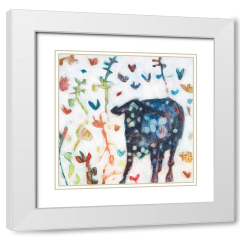 Moona II White Modern Wood Framed Art Print with Double Matting by Jachimiec, Sue