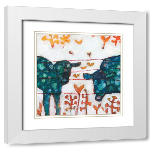 Moona V White Modern Wood Framed Art Print with Double Matting by Jachimiec, Sue