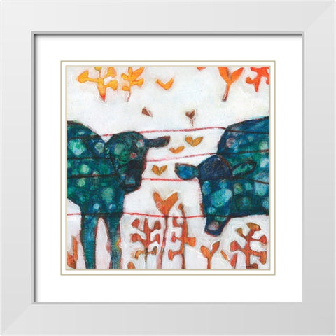 Moona V White Modern Wood Framed Art Print with Double Matting by Jachimiec, Sue