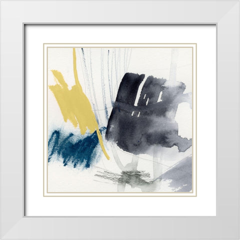 Lemon and Indigo II White Modern Wood Framed Art Print with Double Matting by Barnes, Victoria