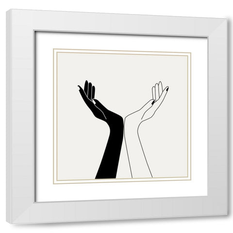 Holding You IV White Modern Wood Framed Art Print with Double Matting by Wang, Melissa
