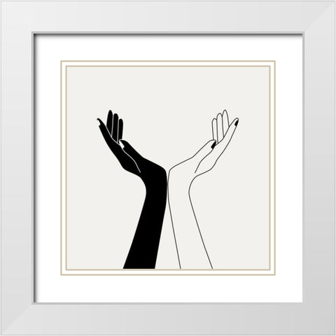 Holding You IV White Modern Wood Framed Art Print with Double Matting by Wang, Melissa