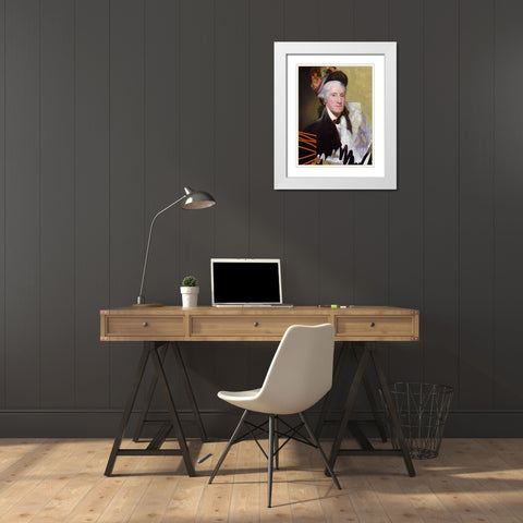 Cheeky Master Founding Female White Modern Wood Framed Art Print with Double Matting by Vess, June Erica