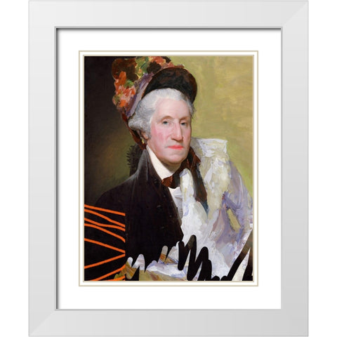 Cheeky Master Founding Female White Modern Wood Framed Art Print with Double Matting by Vess, June Erica