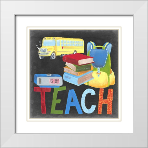 Desk Tools II White Modern Wood Framed Art Print with Double Matting by Moore, Regina