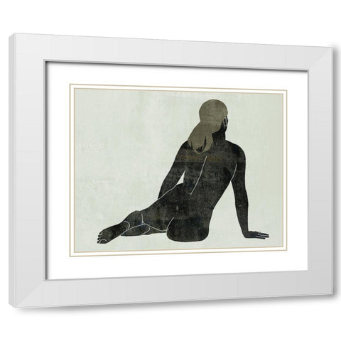 Folded Figure I White Modern Wood Framed Art Print with Double Matting by Wang, Melissa