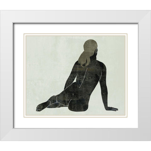 Folded Figure I White Modern Wood Framed Art Print with Double Matting by Wang, Melissa