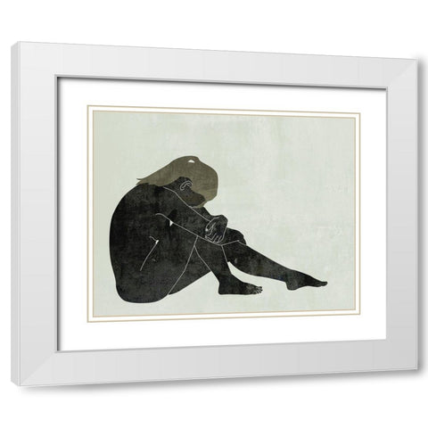 Folded Figure II White Modern Wood Framed Art Print with Double Matting by Wang, Melissa