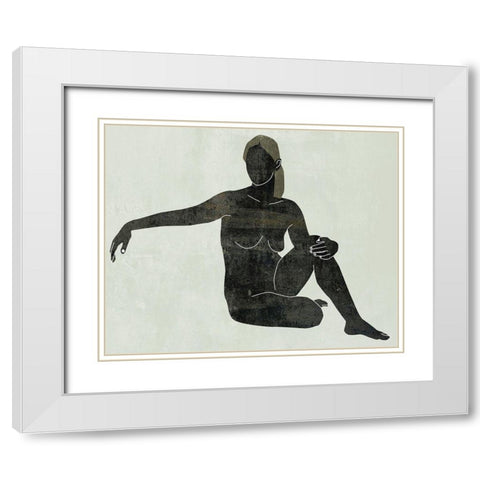 Folded Figure III White Modern Wood Framed Art Print with Double Matting by Wang, Melissa