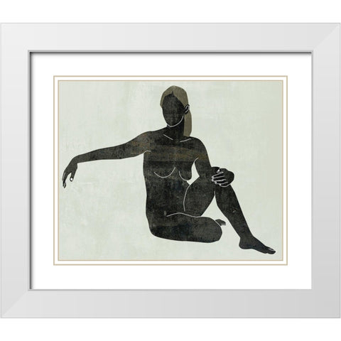 Folded Figure III White Modern Wood Framed Art Print with Double Matting by Wang, Melissa