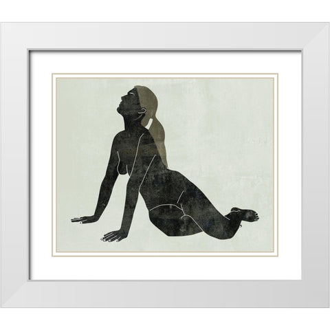 Folded Figure IV White Modern Wood Framed Art Print with Double Matting by Wang, Melissa