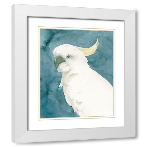 Cockatoo Portrait II White Modern Wood Framed Art Print with Double Matting by Caroline, Emma